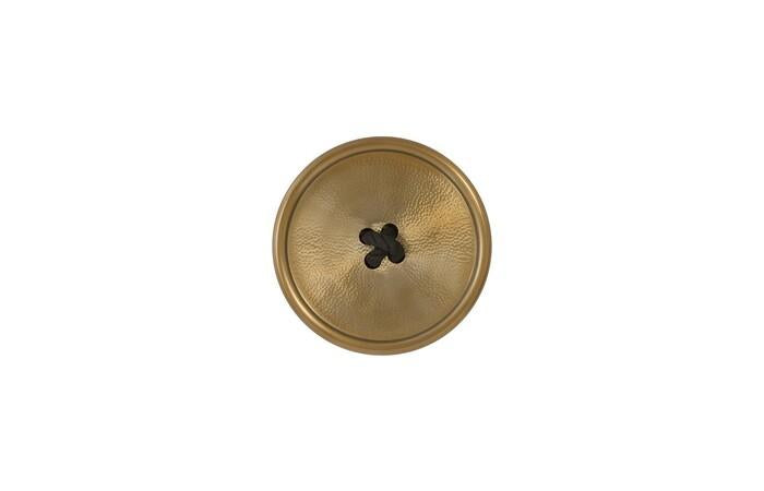 Button Wall Tile, Hammered Metal — One Size, Brass Finish