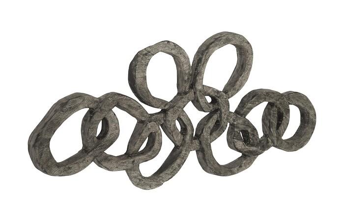 Chain Wall art, Chamcha Wood, Gray Stone Finish — view 2