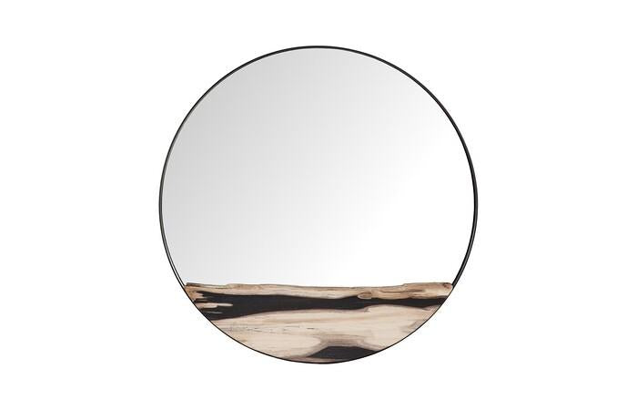 Petrified Slice Mirror — Large, Black Frame