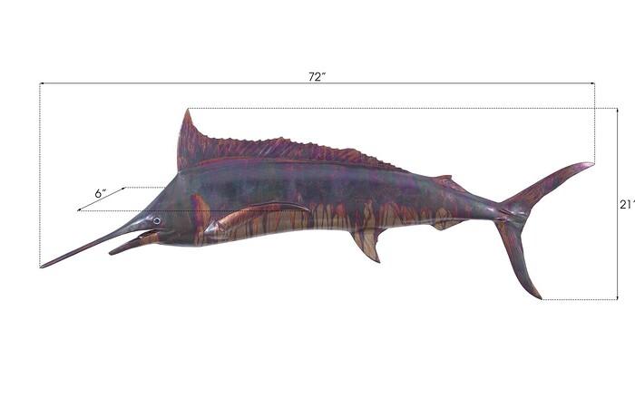 Blue Marlin Fish Wall Sculpture, Resin — view 4