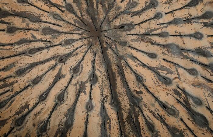 Metal Lotus Wall Art, Old White — view 5