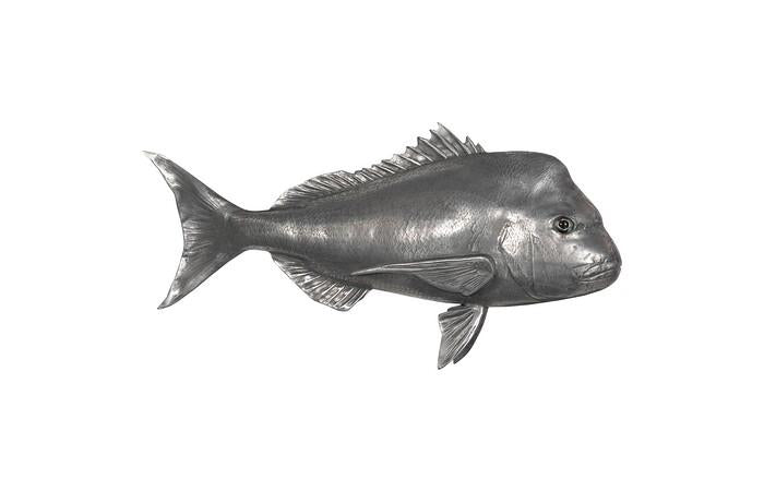 Australian Snapper Fish Wall Sculpture, Resin — One Size, Polished Aluminum Finish