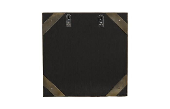 Aura Crystal Mirror, Brass Frame, Square, Left — view 4
