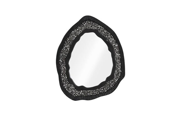 Geode Mirror, Matte — One Size, Black And Silver