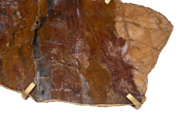 Gem Wall Tile in Brass Setting, Earth Marble — view 3