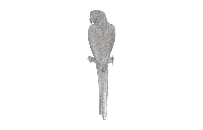 Parrot Looking Left Wall Art, Resin, Silver Leaf — view 6