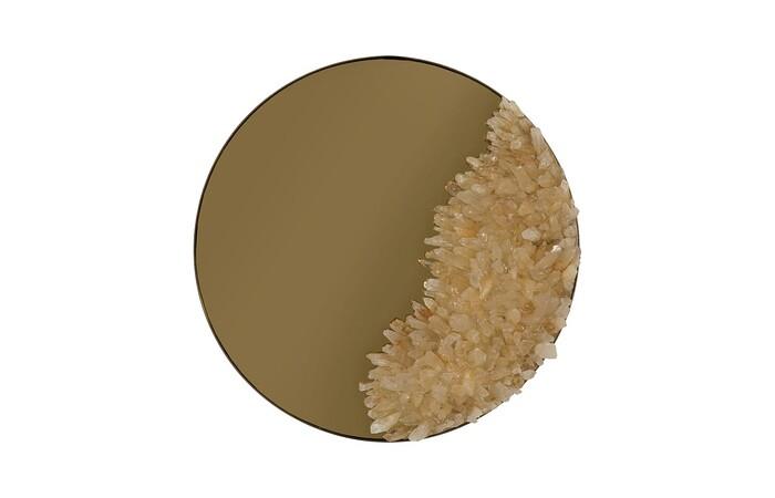 Aura Crystal Mirror — Medium, Brass Frame