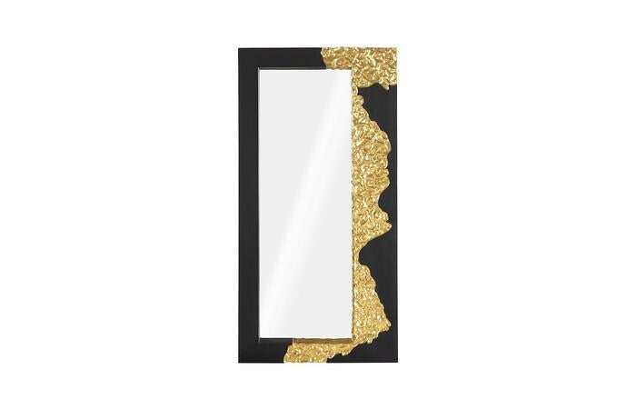 Mercury Mirror, Rectangle, Black, Gold Leaf — One Size, Black / Gold Leaf