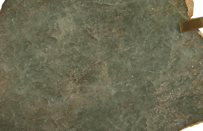 Gem Wall Tile in Brass Setting, Green Emerald — view 2