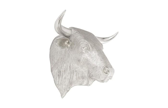 Spanish Fighting Bull Wall Art, Resin, Silver Leaf — view 2