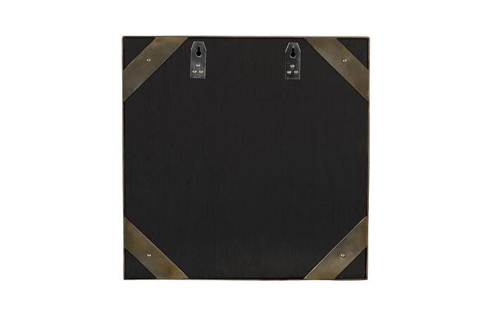 Aura Crystal Mirror, Brass Frame, Square, Center — view 4
