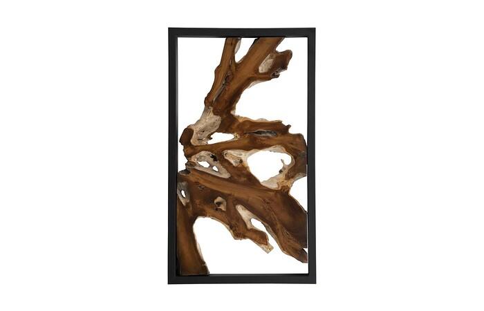Framed Root Wall Art, Rectangle, Black — One Size, Black