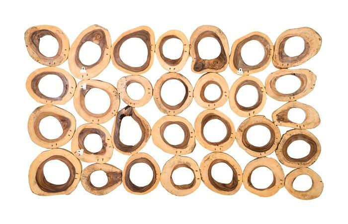 Chuleta Rings Wall Art, Chamcha Wood, Rectangular — view 4