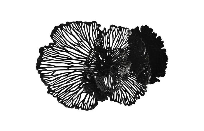 Flower Wall Art, Metal — Medium, Black
