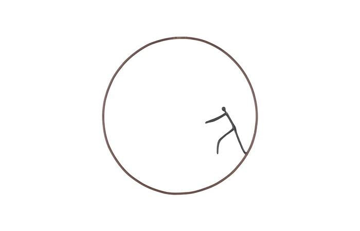 Olympic Figure in Iron Ring, Black, Rust, Style D — view 4