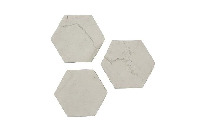 Hexagon Wall Tiles, Set of 3, Roman Stone — One Size, Roman Stone