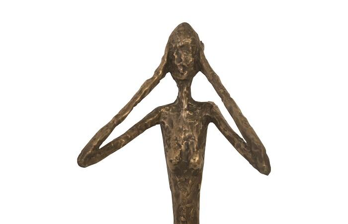 See, Speak, Hear No Evil Wall Art, Resin, Bronze, Set Of 3 — view 3