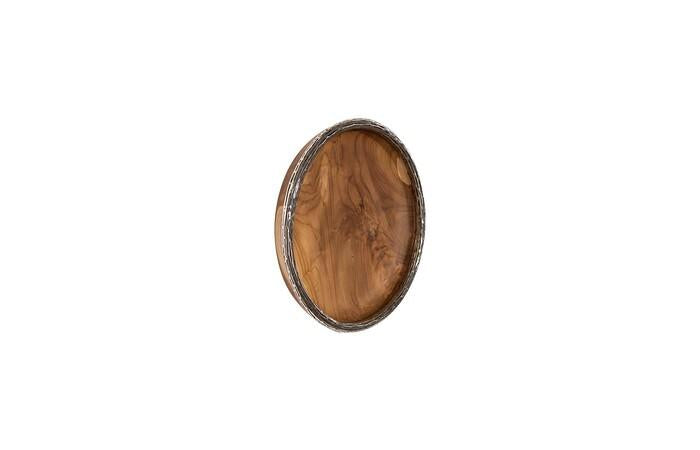 Teak Wood Bowl Wall Art, Metallurgy Edge — view 12