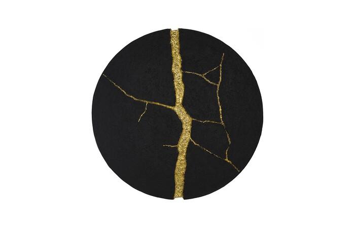 Rift Wall Tile, Circle, Matte Black, Gold Leaf — One Size, Matte Black / Gold Leaf
