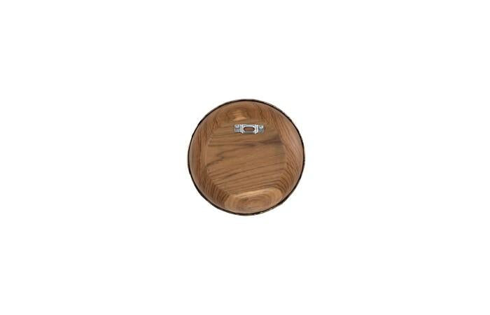 Teak Wood Bowl Wall Art, Metallurgy Edge — view 4
