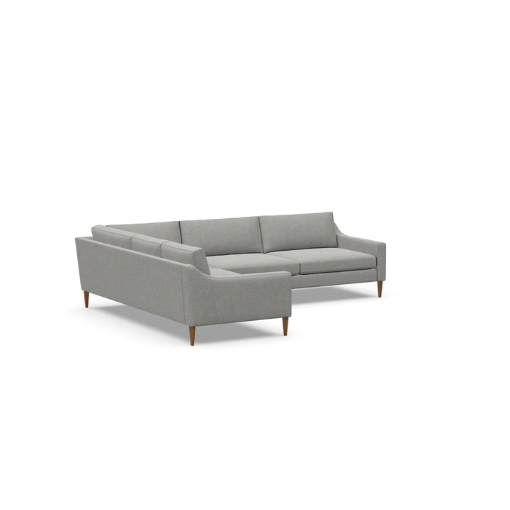 Giselle Slope Arm Sectional by American Leather, Grand 42-inch depth with left return when facing the longer run. Official two-piece configuration: LLS-Q3L-RA + LLS-S3L-LA. Upholstery shown for illustration.