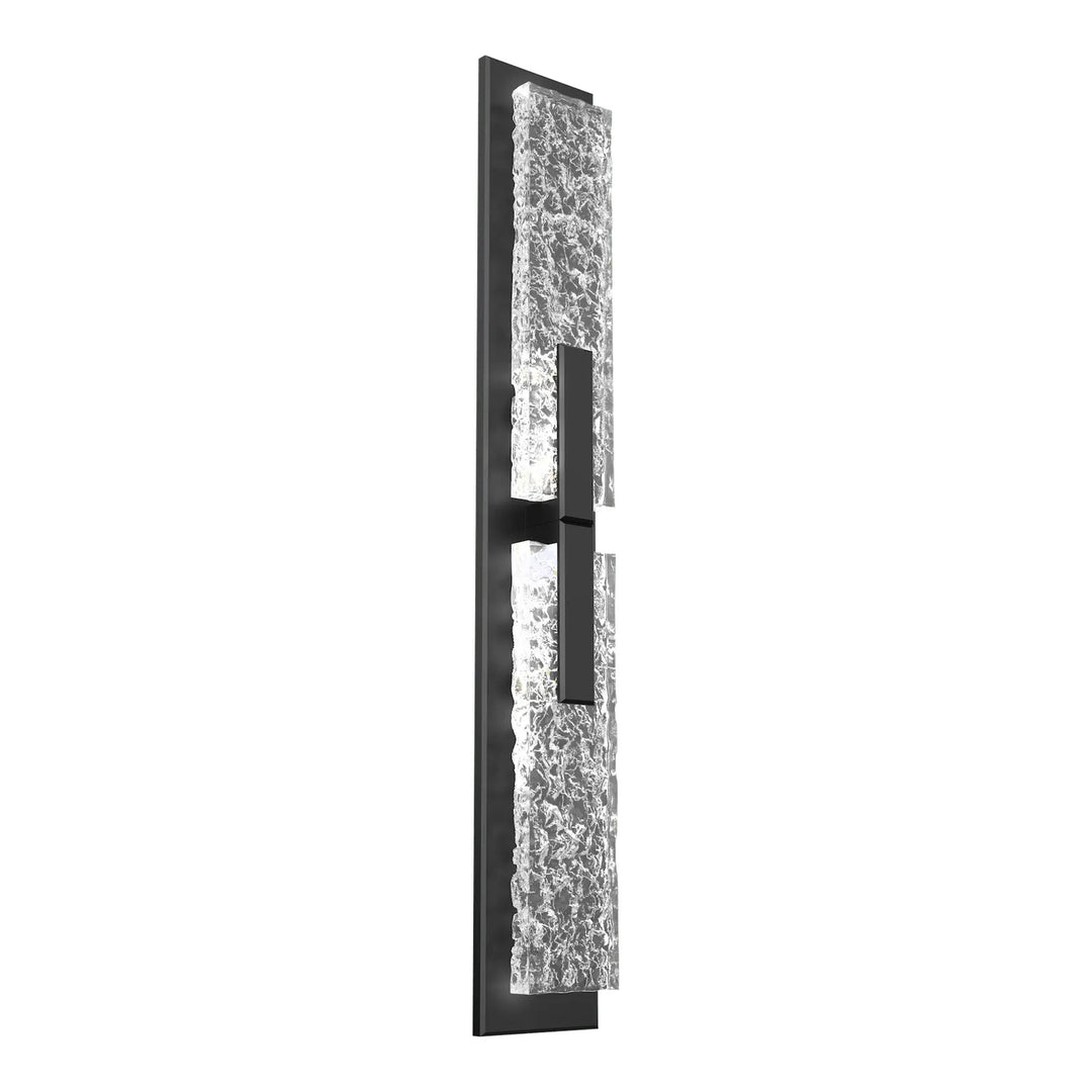 Glacier Double Sconce by Hammerton Studio in Matte Black with Clear Cast glass