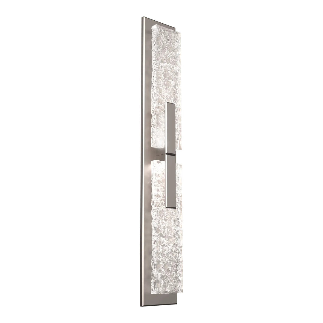 Glacier Double Sconce by Hammerton Studio in Beige Silver with Clear Cast glass