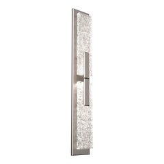 Glacier Double Sconce by Hammerton Studio in Beige Silver with Clear Cast glass
