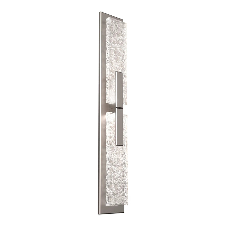 Glacier Double Sconce by Hammerton Studio in Beige Silver with Clear Cast glass