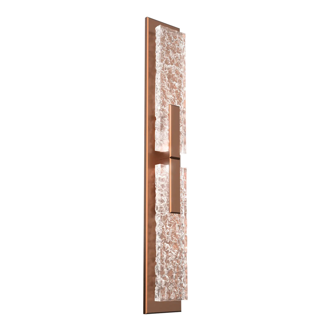 Glacier Double Sconce by Hammerton Studio in Burnished Bronze with Clear Cast glass