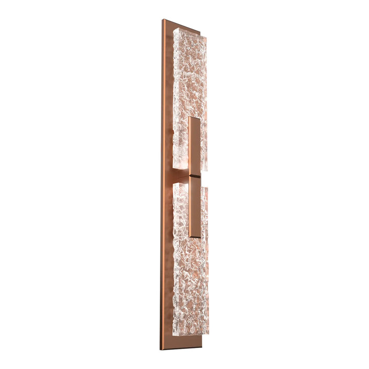 Glacier Double Sconce by Hammerton Studio in Burnished Bronze with Clear Cast glass