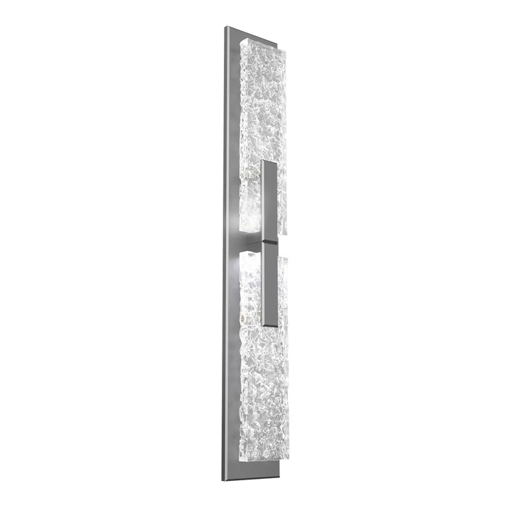 Glacier Double Sconce by Hammerton Studio in Classic Silver with Clear Cast glass