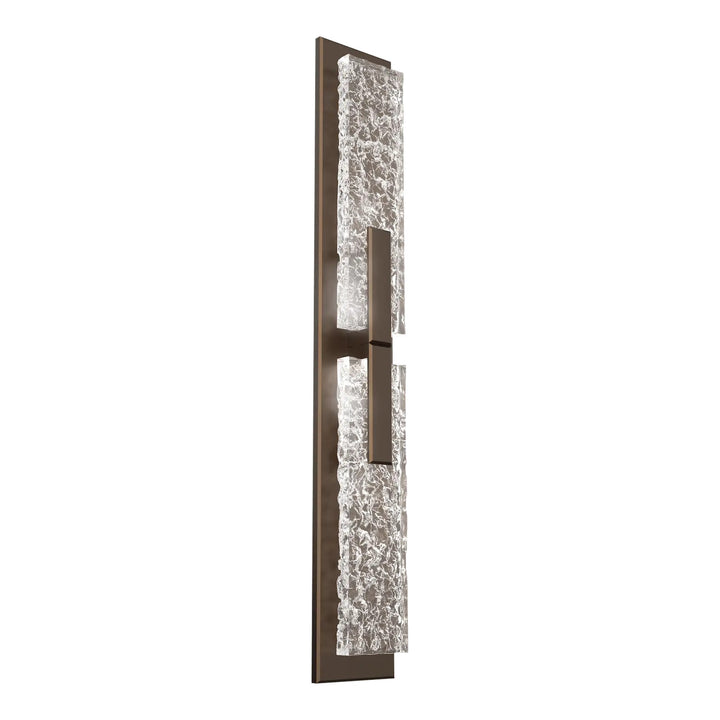 Glacier Double Sconce by Hammerton Studio in Flat Bronze with Clear Cast glass