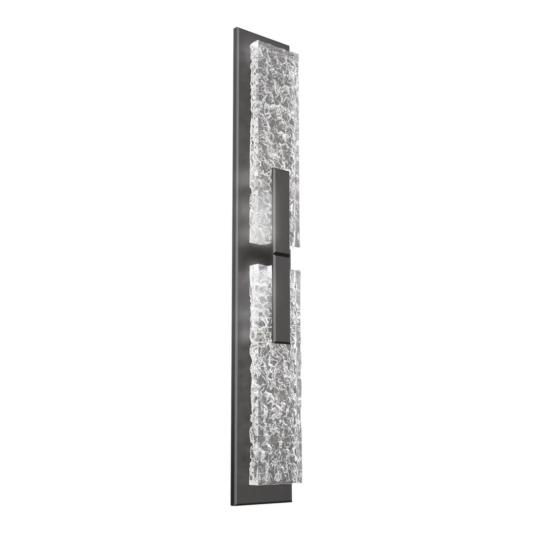 Glacier Double Sconce by Hammerton Studio in Graphite with Clear Cast glass