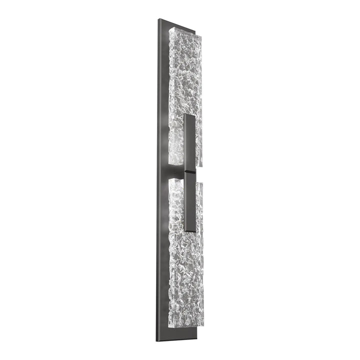 Glacier Double Sconce by Hammerton Studio in Graphite with Clear Cast glass