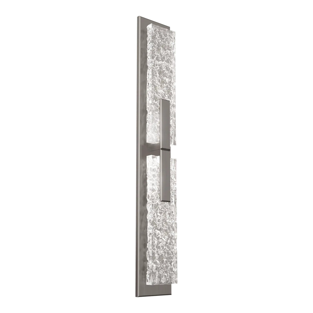 Glacier Double Sconce by Hammerton Studio in Gunmetal with Clear Cast glass
