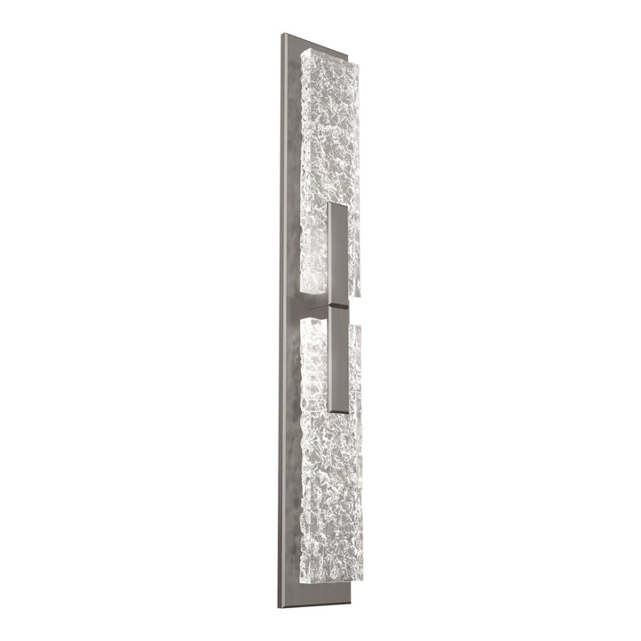 Glacier Double Sconce by Hammerton Studio in Gunmetal with Clear Cast glass