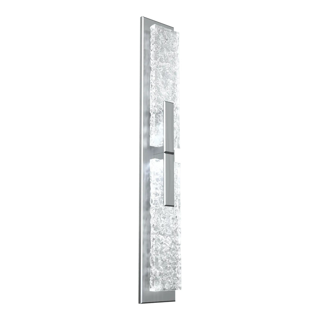 Glacier Double Sconce by Hammerton Studio in Satin Nickel with Clear Cast glass