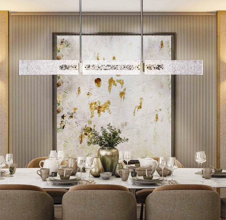 Glacier Linear Chandelier by Hammerton Studio in a styled interior