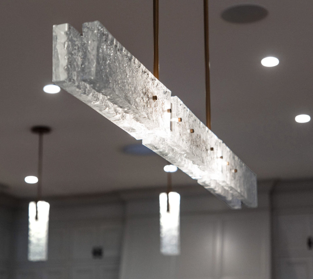 Glacier Linear Chandelier by Hammerton Studio in a styled interior