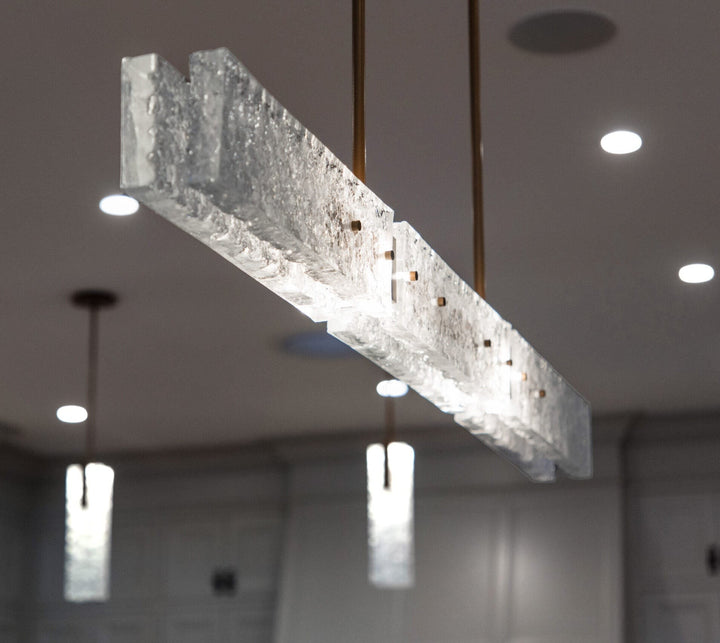 Glacier Linear Chandelier by Hammerton Studio in a styled interior