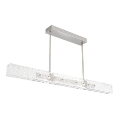 Glacier Linear Chandelier by Hammerton Studio in Beige Silver with Clear Cast glass