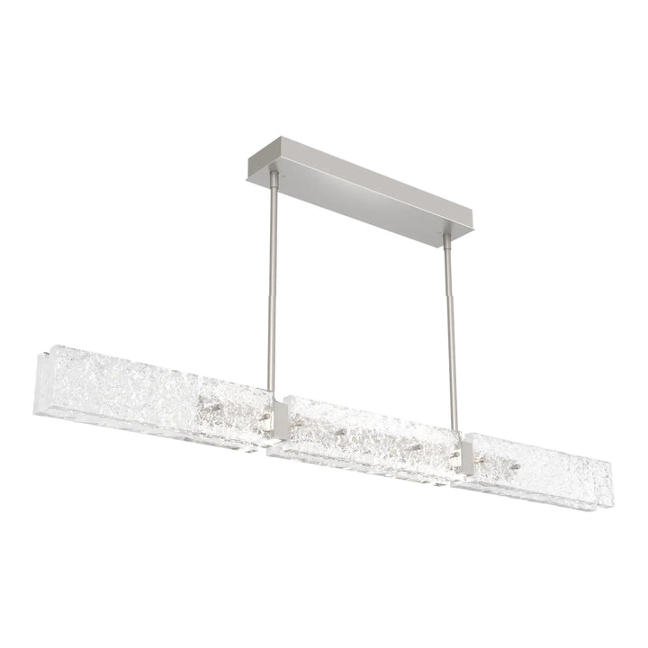 Glacier Linear Chandelier by Hammerton Studio in Beige Silver with Clear Cast glass