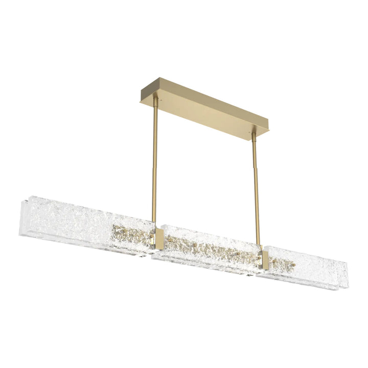 Glacier Linear Chandelier by Hammerton Studio in Gilded Brass with Clear Cast glass