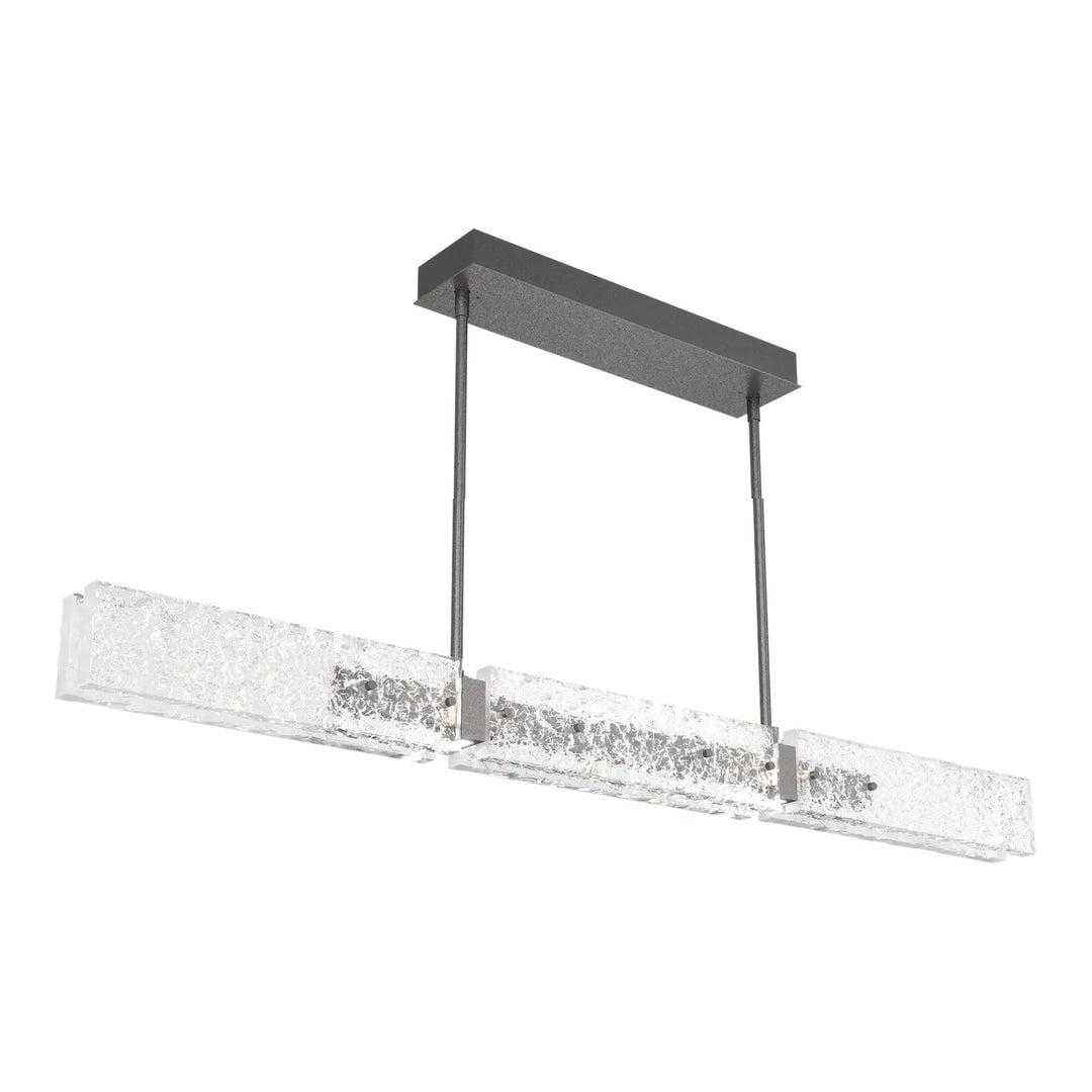 Glacier Linear Chandelier by Hammerton Studio in Graphite with Clear Cast glass