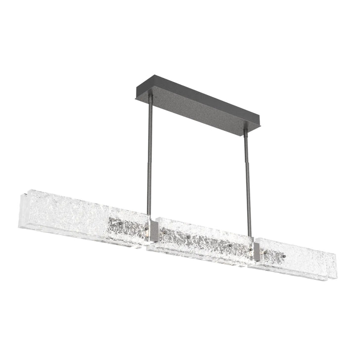 Glacier Linear Chandelier by Hammerton Studio in Graphite with Clear Cast glass
