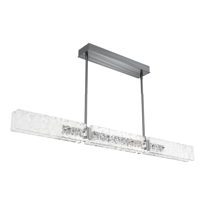 Glacier Linear Chandelier by Hammerton Studio in Gunmetal with Clear Cast glass