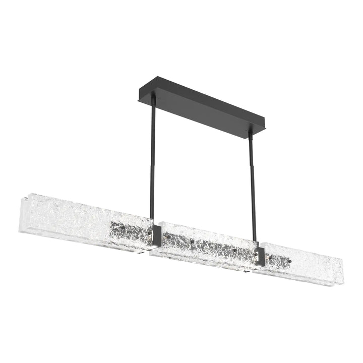 Glacier Linear Chandelier by Hammerton Studio in Matte Black with Clear Cast glass