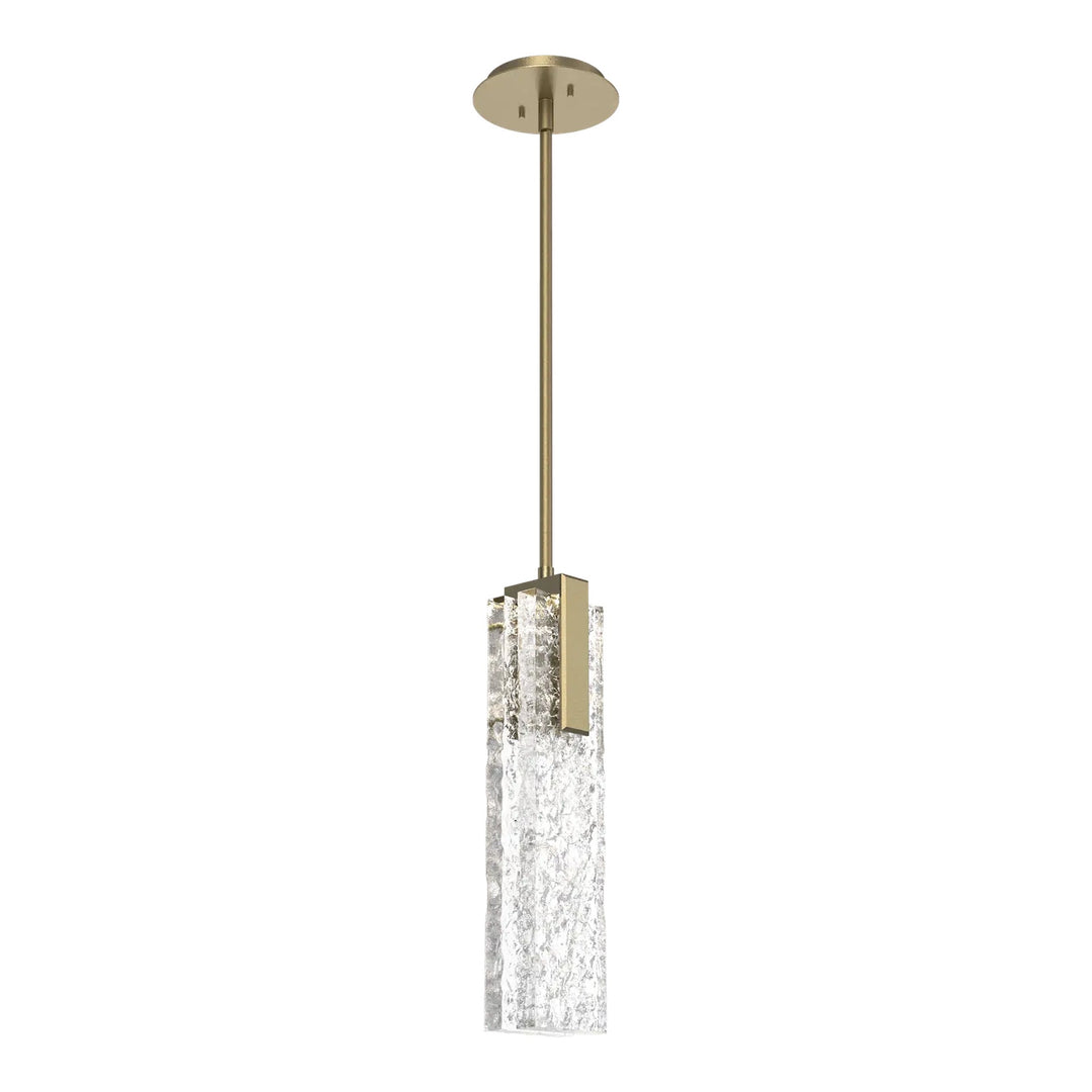 Glacier Pendant by Hammerton Studio in Gilded Brass with Clear Cast glass