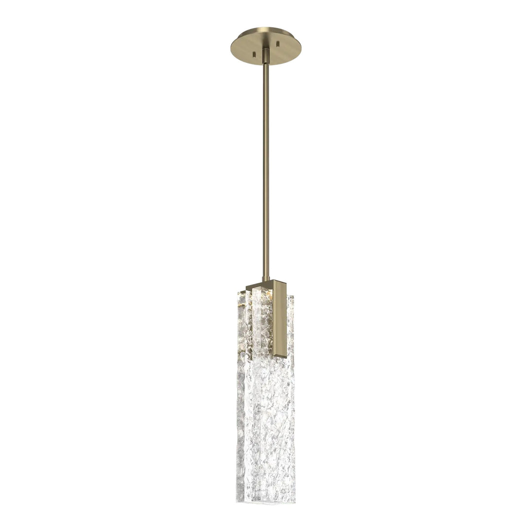 Glacier Pendant by Hammerton Studio in Heritage Brass with Clear Cast glass